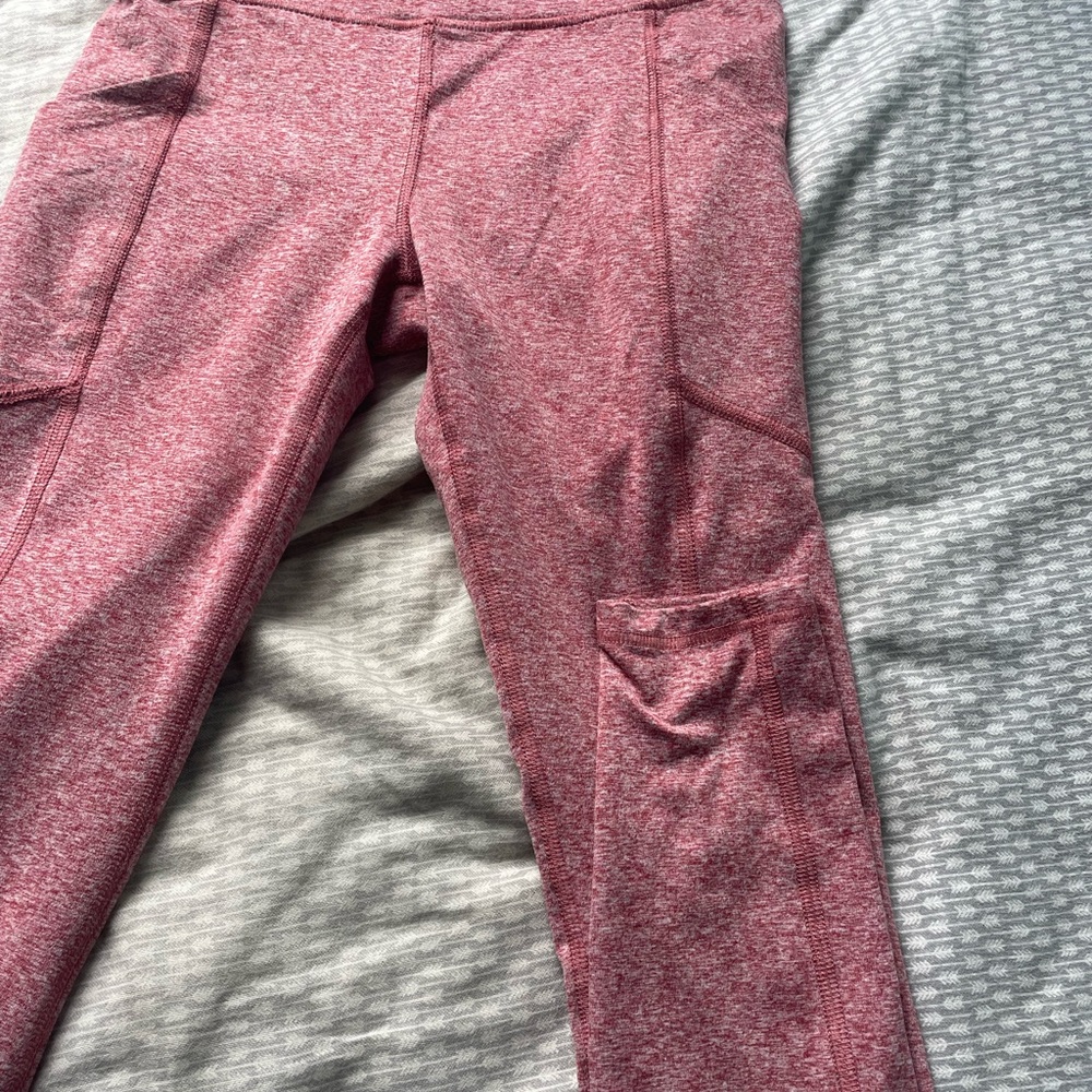 These are small light red leggings. Great to wear on a cold day